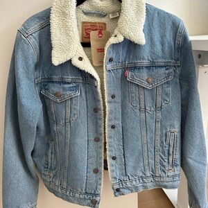 Levi's Original Blue Denim Sherpa Jacket